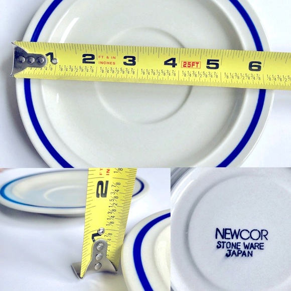 VINTAGE NEWCOR Versailles Stoneware Saucer Plates White Blue 6 1/4” Set of 2 NEW - Picture 6 of 14